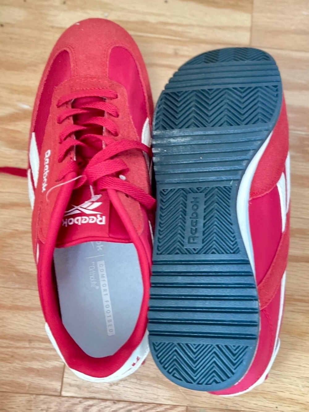 Reebok Red and White Low-Top Sneakers with Ortholite Footbed - Picture 4 of 6